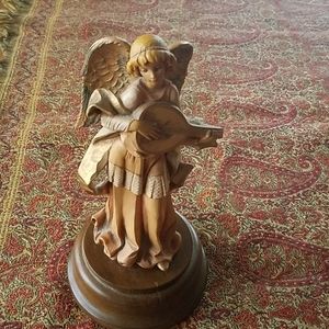 VTG Fontanini by Roma musical resin angel on base